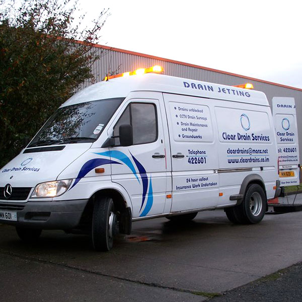 Clear Drains White van on callout